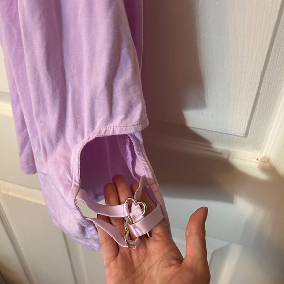 Little for Big Sexy Vampy Purple Heart Mini Dress Collared Bodycon - Picture 5 of 6